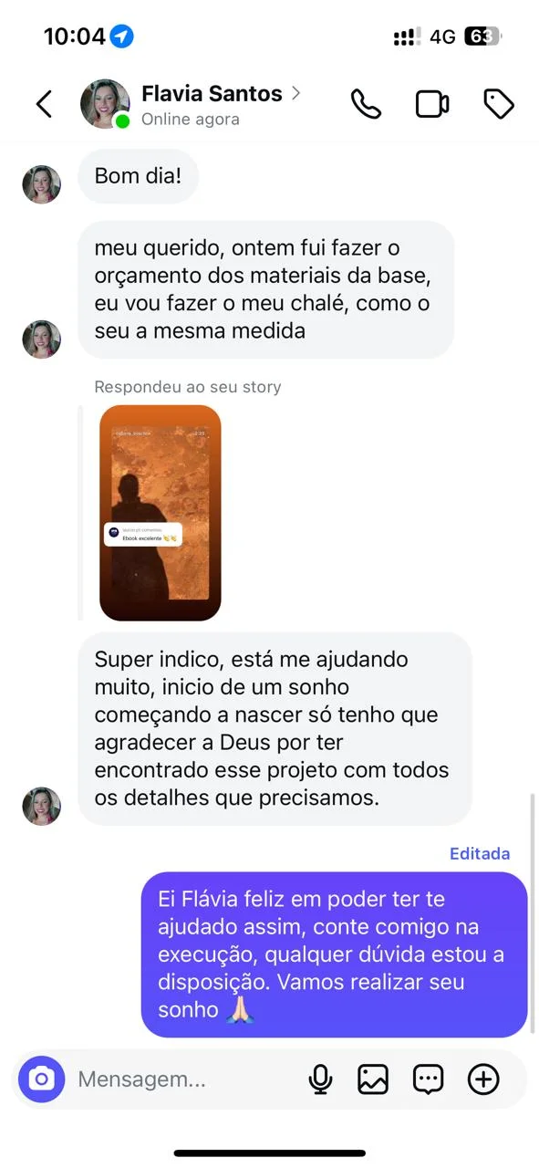 Print de conversa no WhatsApp com aluna Flávia